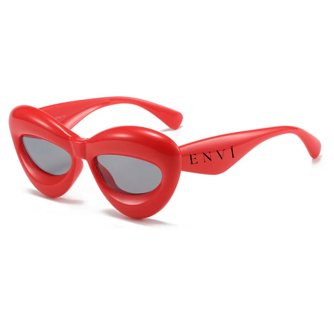 red cat eye/ lip sunglasses